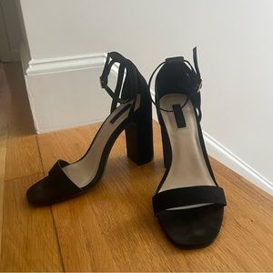 Black Strap Sandal Heels